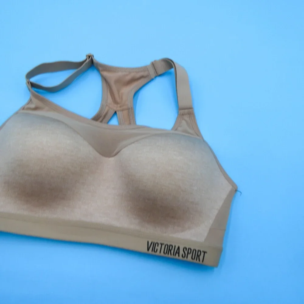 Victorias Secret Sports Bra 32D Beige Incredible Lightweight Max‎ Lined Athletic